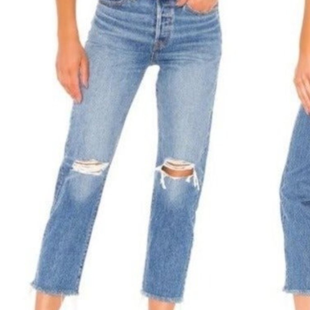 Levi's Distressed Wedgie Straight High Rise Jeans